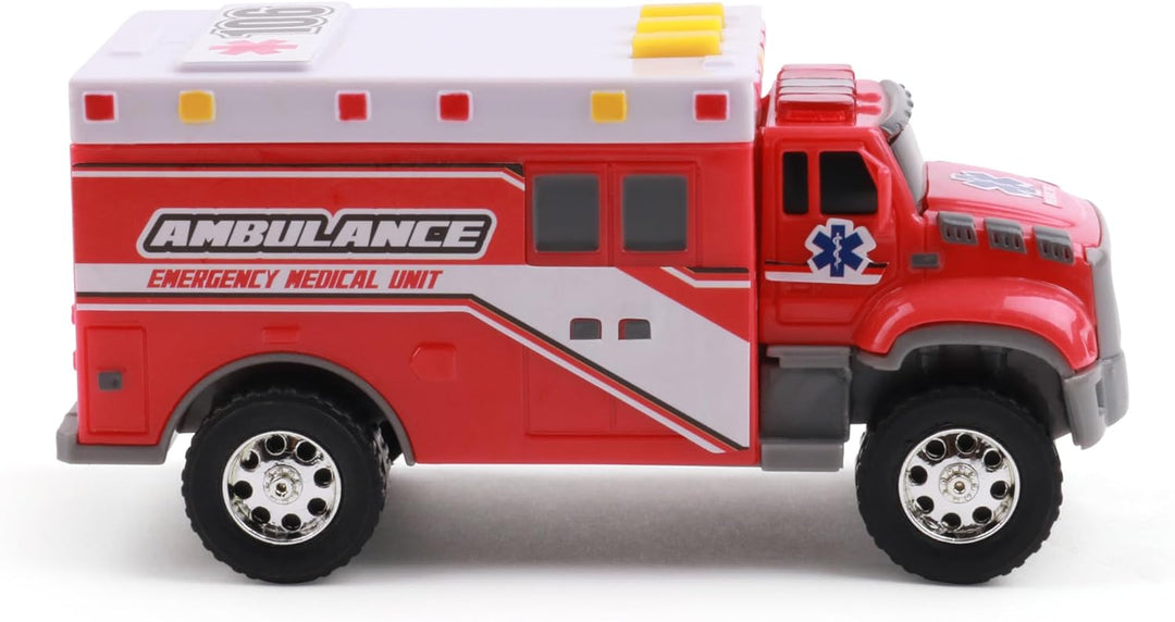 Mighty Fleet Toughest Minis - Juguete de ambulancia de