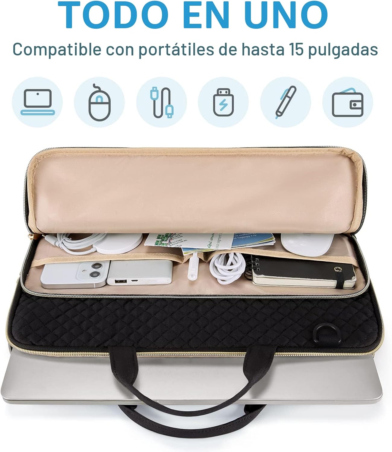 BAGSMART Funda para portátil de 15.6 pulgadas Compatible con MacBoo...