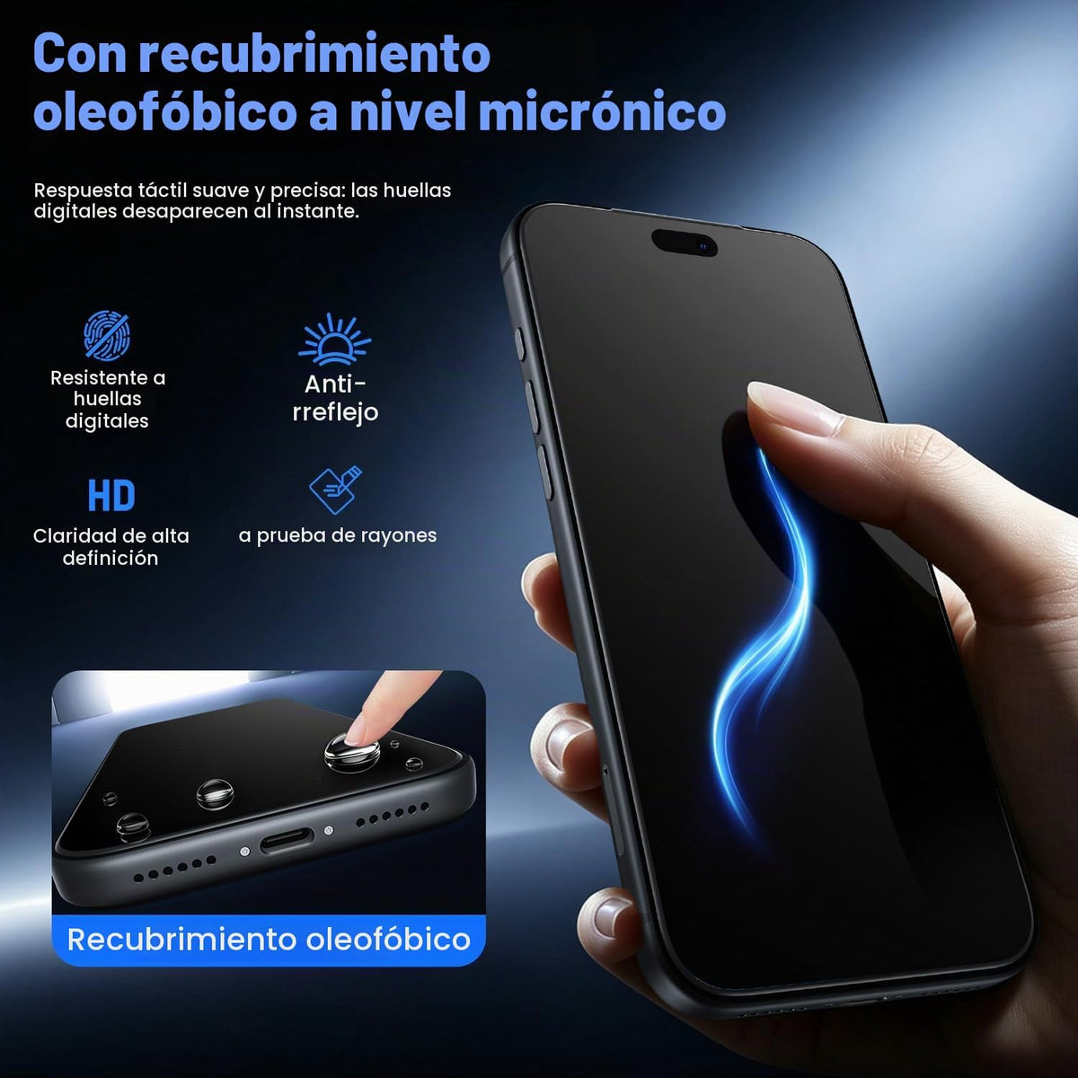 Protector de pantalla de privacidad mate para iPhone 18 Pro Max de