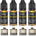 Kit de Accesorios de Sabor Culinario para Pistola de Humo - Añade Sabor a Bebidas de Cóctel y Alimentos Ahumados - 4x10ml de Aceites de Aroma de Nogal y 4 Envases (SaborNogal)