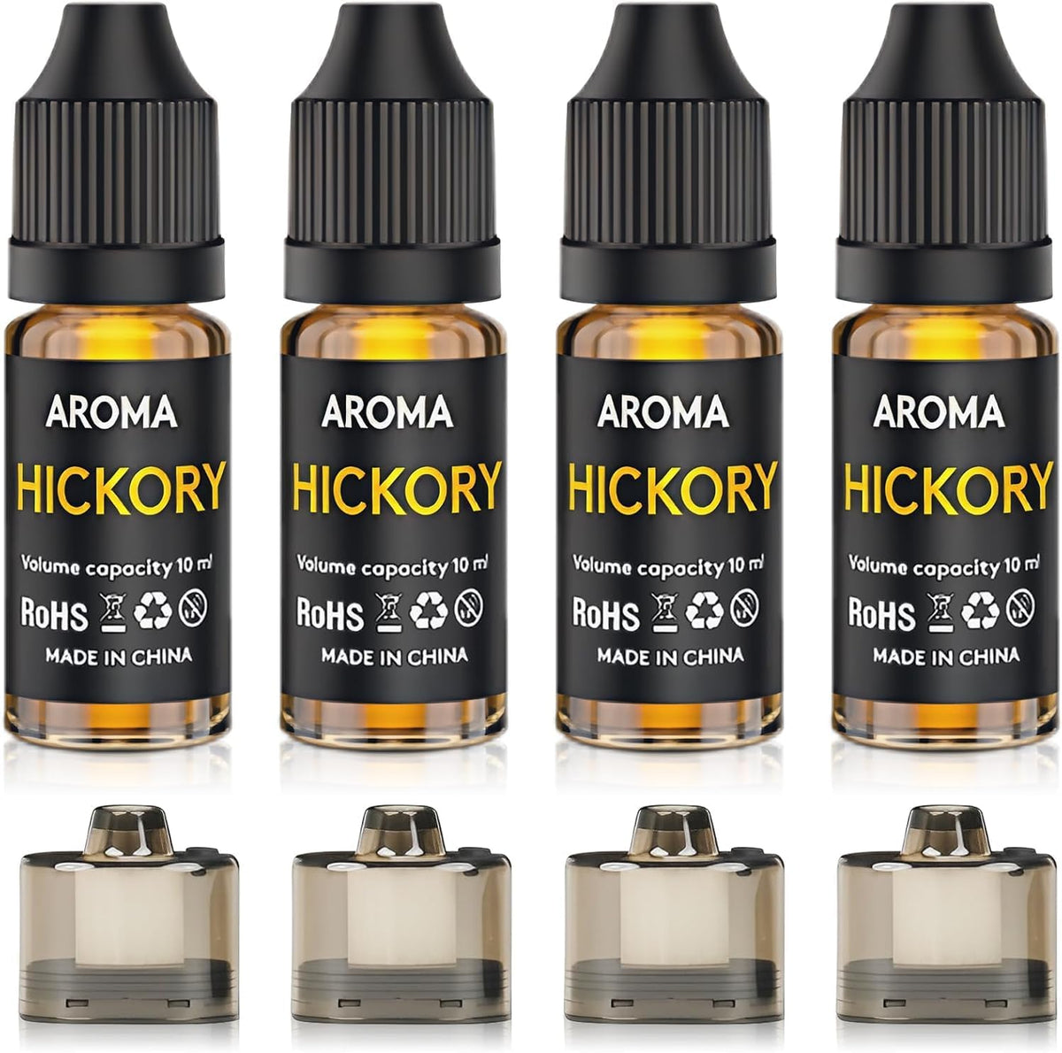 Kit de Accesorios de Sabor Culinario para Pistola de Humo - Añade Sabor a Bebidas de Cóctel y Alimentos Ahumados - 4x10ml de Aceites de Aroma de Nogal y 4 Envases (SaborNogal)