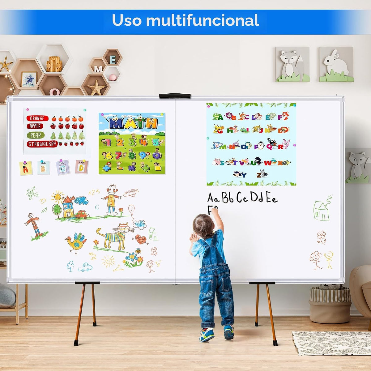 Maxtek Pizarra blanca de borrado en seco 72x48, pizarra blanca magnética