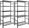 2-Pack de Estanterías de Acero para Garaje de 5 Niveles, 33.5"x12.6"x72", negro