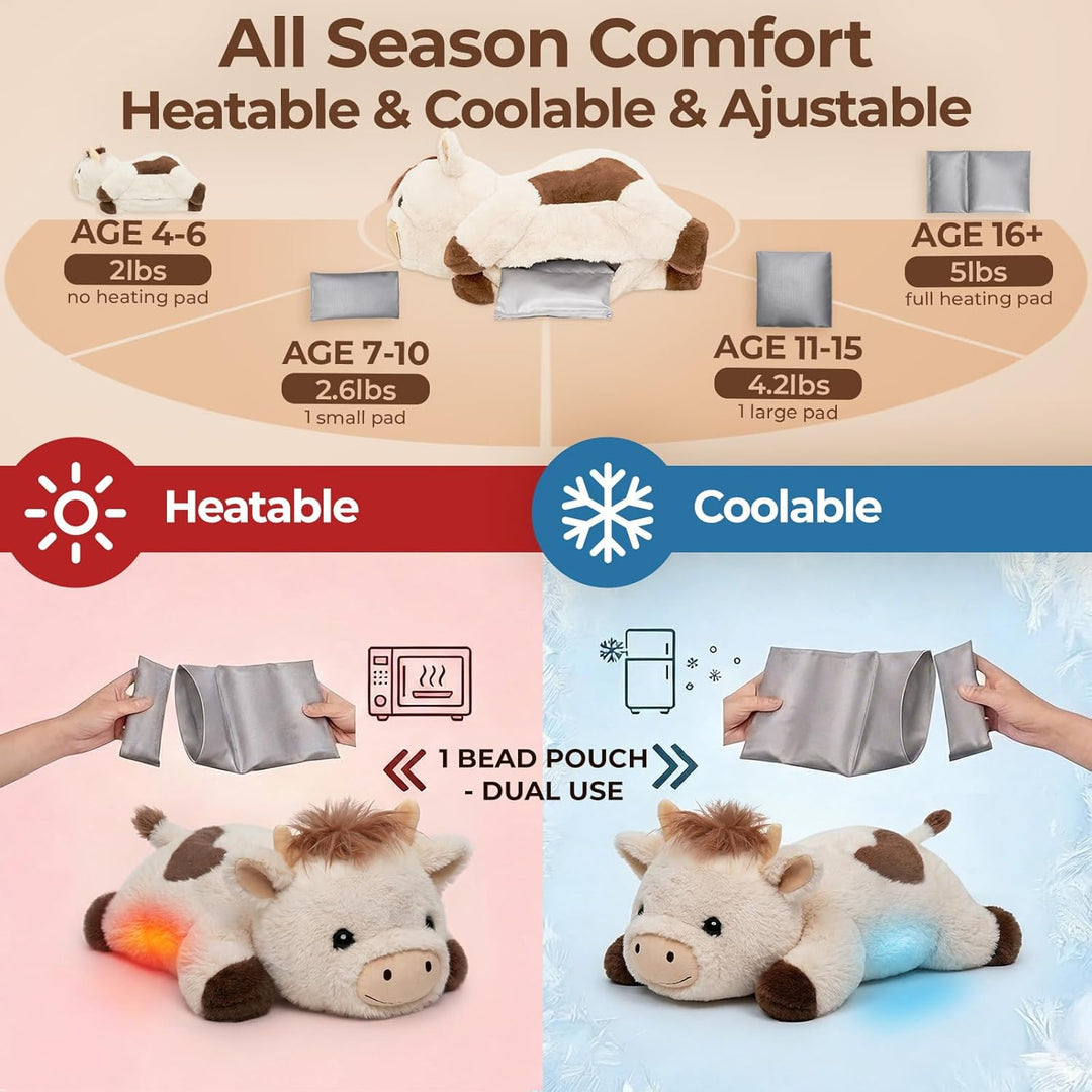 Mewaii - Animales de peluche ponderados con almohada calefactable m...