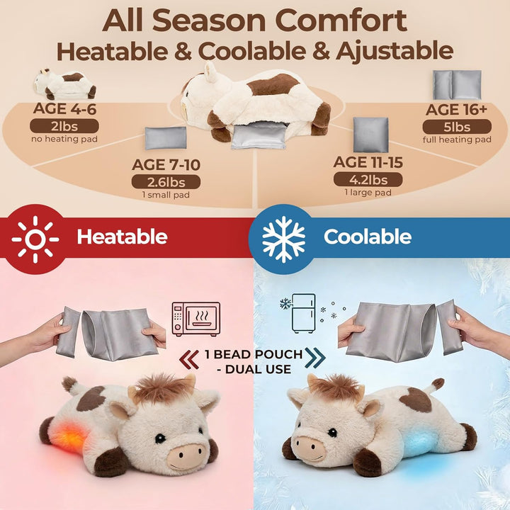 Mewaii - Animales de peluche ponderados con almohada calefactable m...