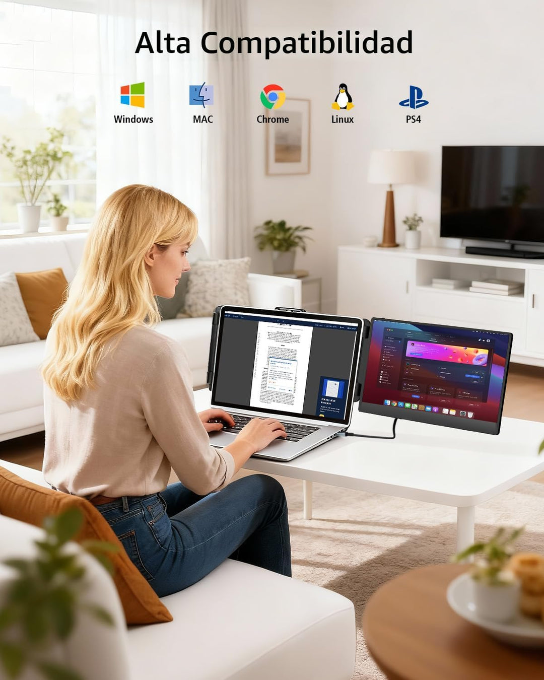 Extensor de pantalla para laptop, 14 pulgadas, FHD 1080P IPS, exten...