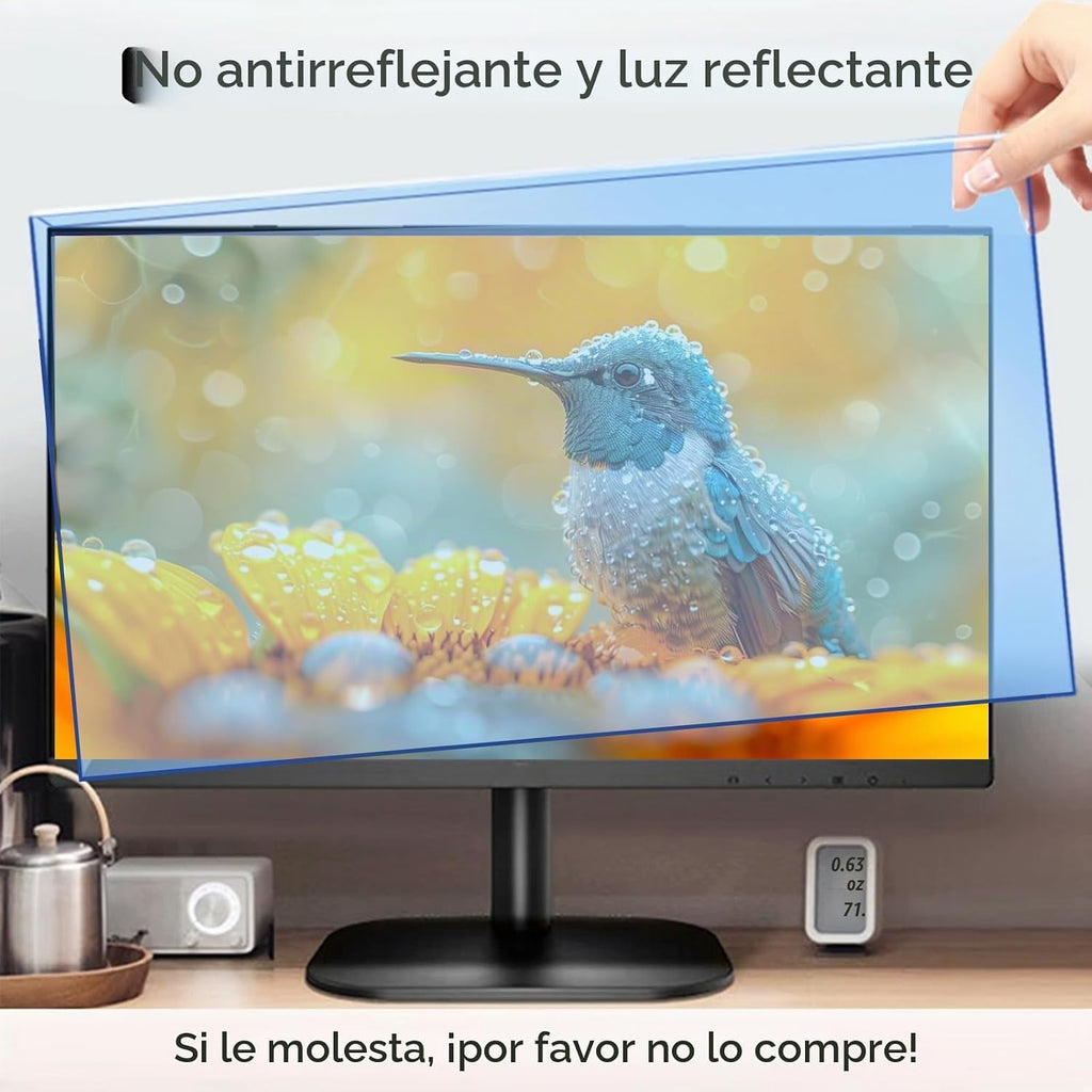 Filtro de luz azul de 31.5 a 32 pulgadas para monitor de computadora, pantalla de computadora de TV, panel bloqueador de luz azul (28.5 x 17.1 pulgadas), protección ocular antiarañazos, HD, no antirreflejos