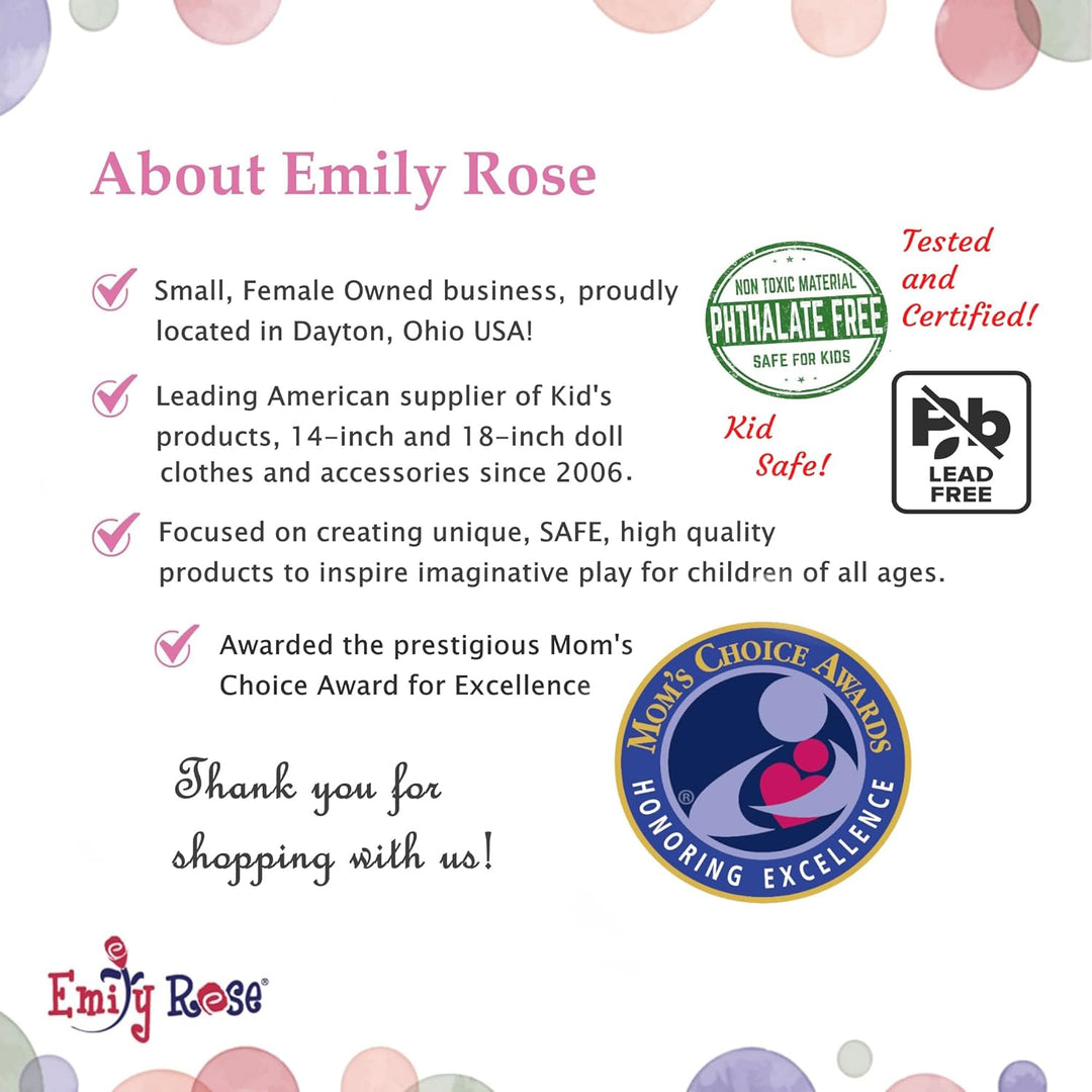 Emily Rose Muebles para muñecas de 14 pulgadas, armario abierto con...
