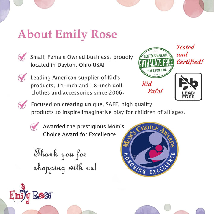 Emily Rose Muebles para muñecas de 14 pulgadas, armario abierto con...