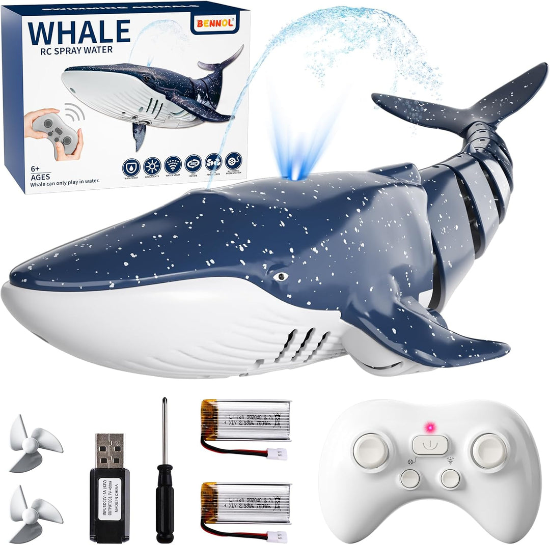 Juguetes de tiburón ballena a control remoto de 2.4Ghz para niños,...