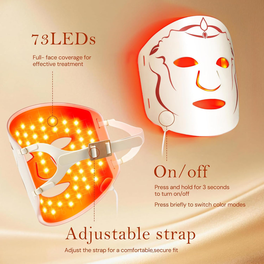 SMOOTHPRO Máscara de terapia de luz roja para arrugas faciales, más...
