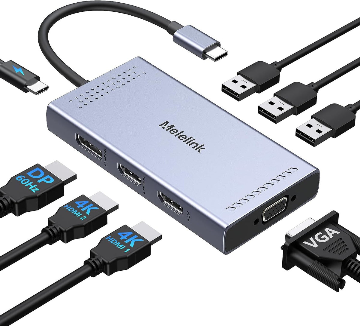 Estación de acoplamiento USB C con adaptador de monitor dual HDMI,...
