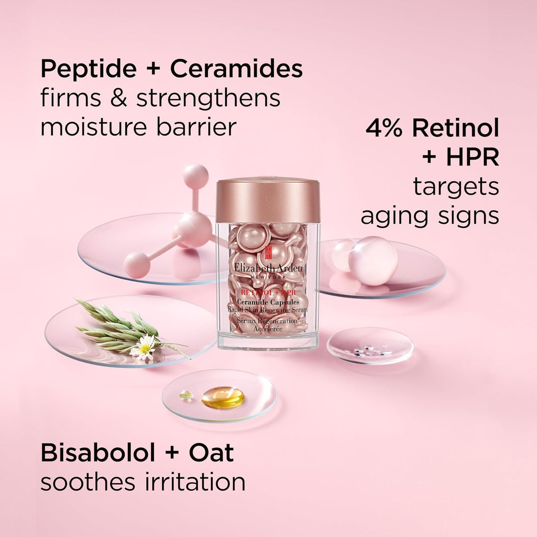 Cápsulas de suero facial de retinol + HPR de ceramidas de Elizabeth...