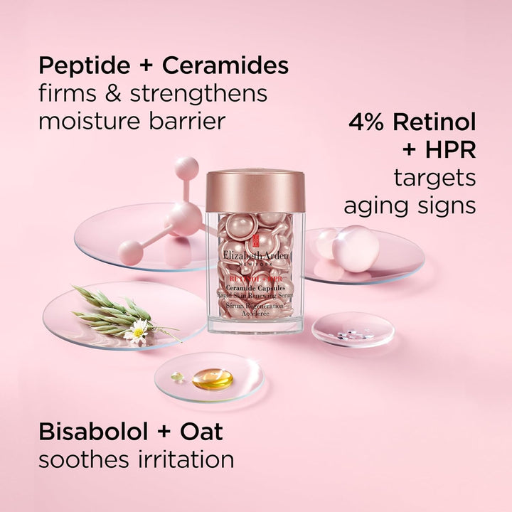 Cápsulas de suero facial de retinol + HPR de ceramidas de Elizabeth...