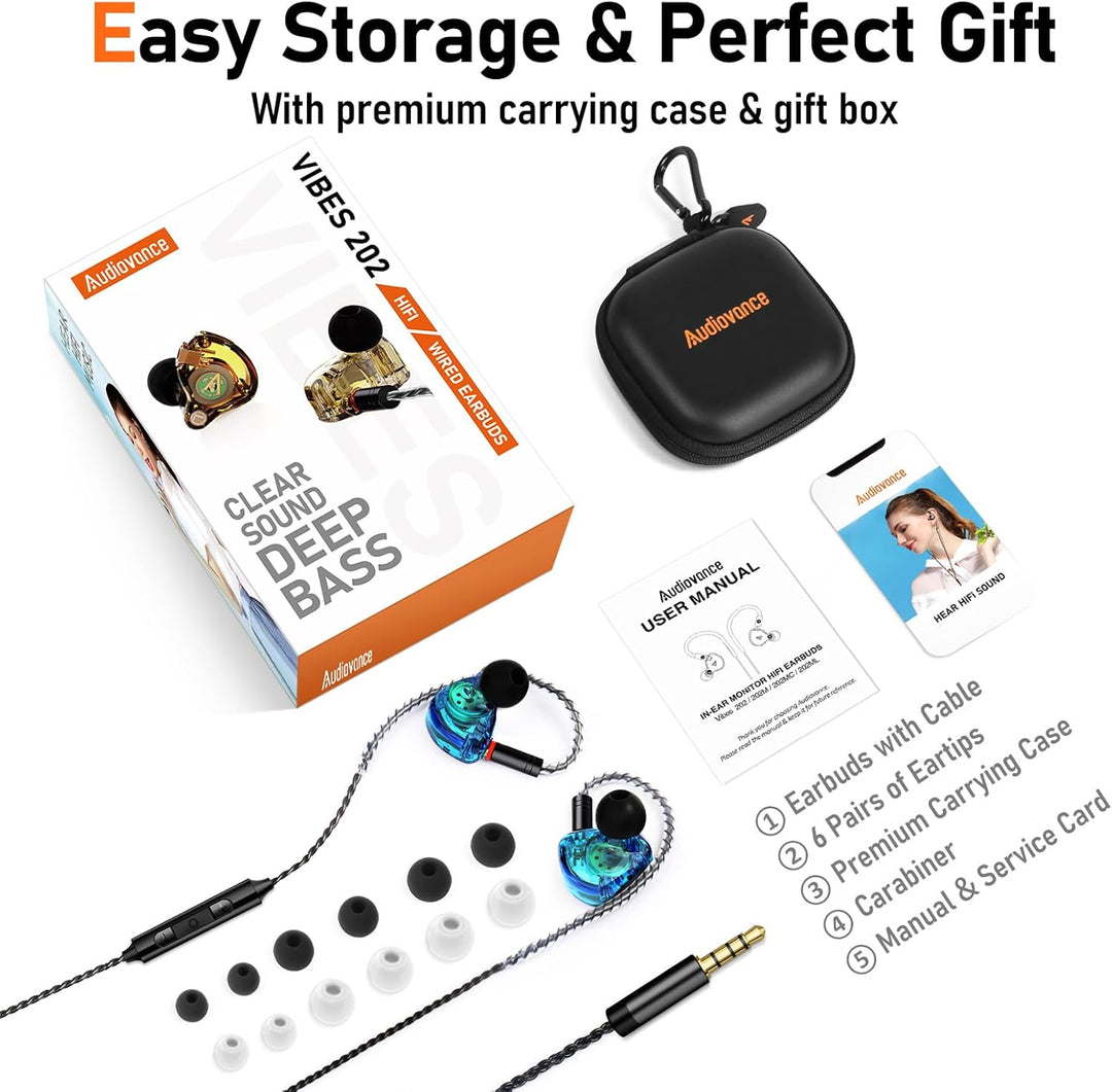Vibes - Auriculares con cable 202M - Auriculares HiFi in Ear Monito...