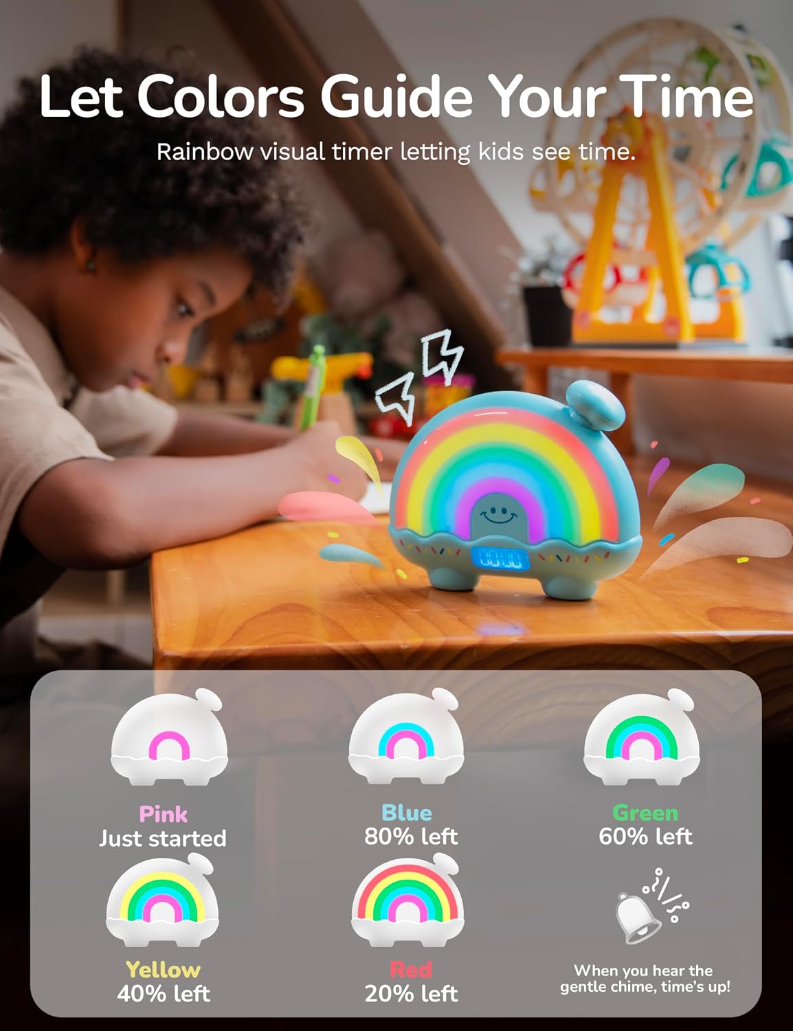 Juego de mini amigos respiratorios y temporizador arcoíris