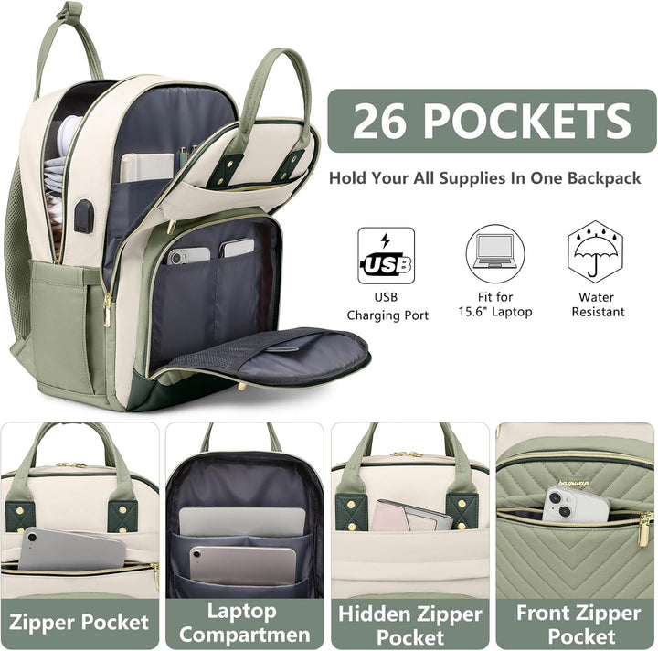 bagswan Mochila para Laptop para Mujeres Bolsa, 15,6 pulg.