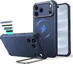 ESR Funda para iPhone 17 Pro Max con Soporte Stash, Protección contra Caídas de Grado Militar 7X con Control de Cámara, Cubierta Resistente para Teléfono que Absorbe Impactos, Compatible con
