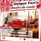 Leinuosen Tambor pequeño de acrílico para rifa, 8.7 x 5 x 7 pulgadas, boletos de rifa transparentes con mano agitadora, caja giratoria transparente para juegos de sorteo pequeños, actividades de fiesta (cilíndrica, negro)