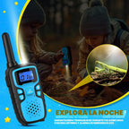 Walkie Talkies para niños recargables de largo alcance, regalo de cumpleaños de Navidad para niños de 5, 6, 7, 8, 9, 10, 11, 12 años, equipo de senderismo, juegos de campamento con NOAA