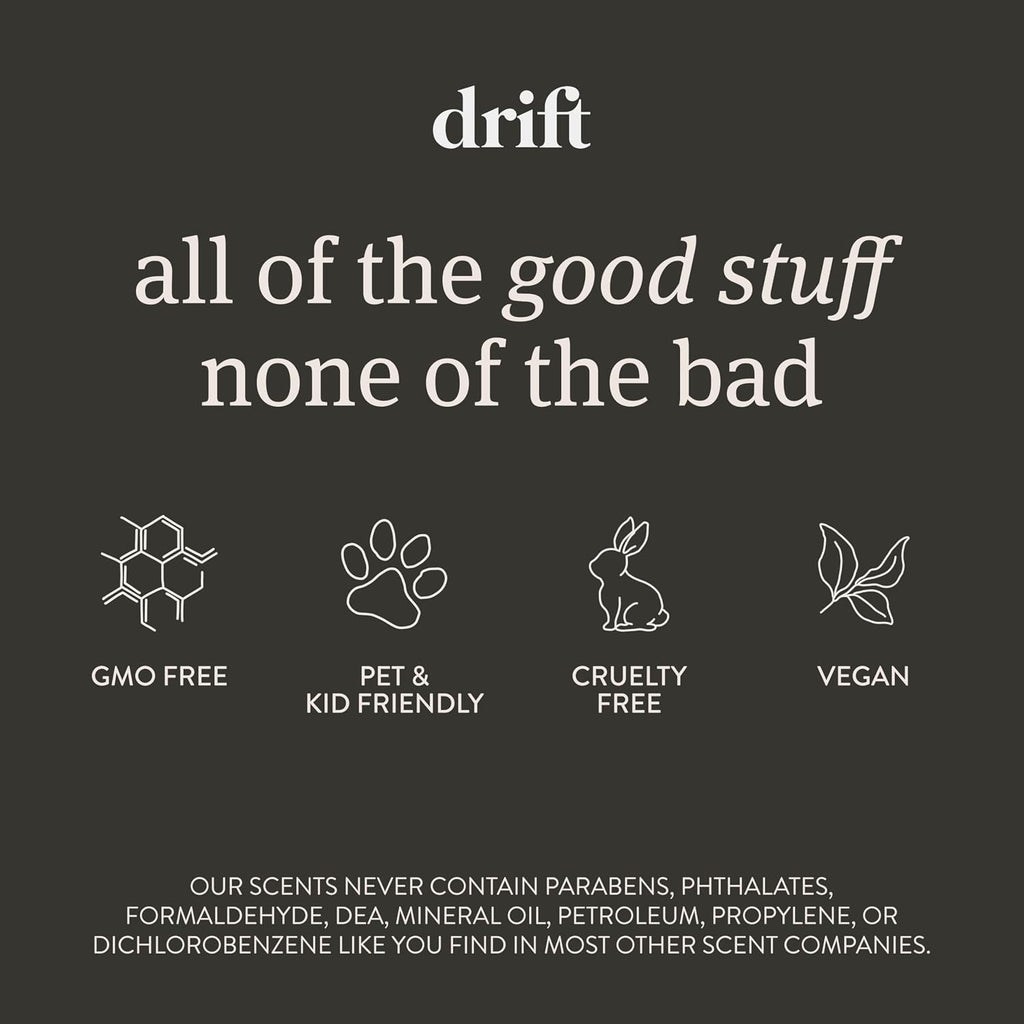 Drift - Ambientador de coche – El ambientador de madera original – Eliminador de olores de coche – Aroma de larga duración – Clip de metal – Aceites esenciales – Ingredientes limpios – Paquete surtido de 3 piezas – Clip incluido