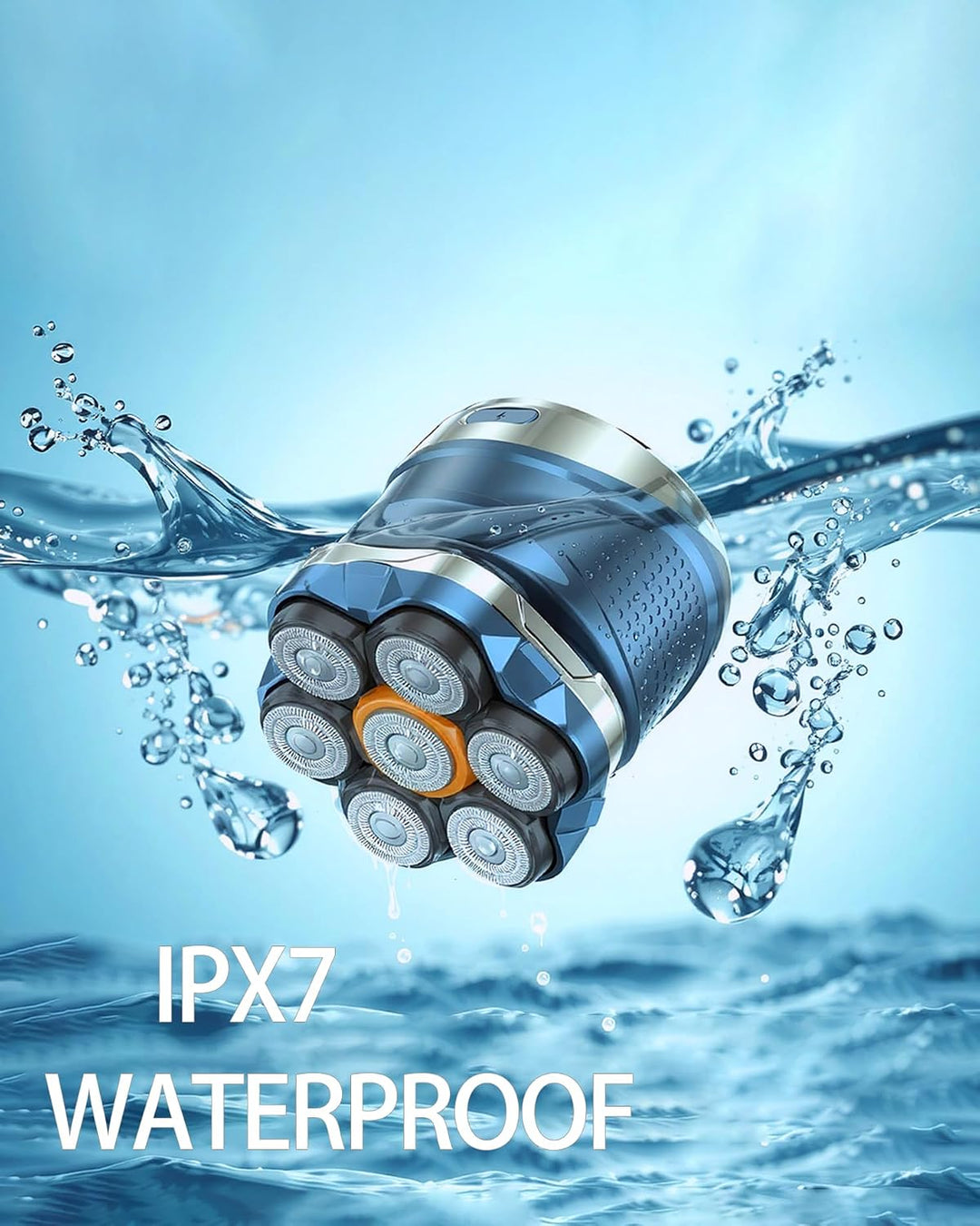 Maquinilla de afeitar eléctrica impermeable IPX7 con cuchillas rota...