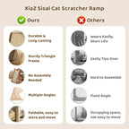 XiaZ Rascador de sisal para gatos, tabla de rascar de madera de 31 pulgadas con 5 alturas ajustables, alfombrilla de sisal reemplazable y almohadilla angular para arañazos para gatos de interior