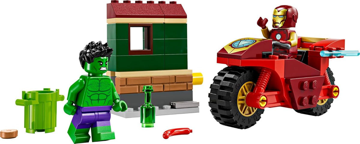 LEGO Marvel Iron Man Bike and The Hulk - Juego de