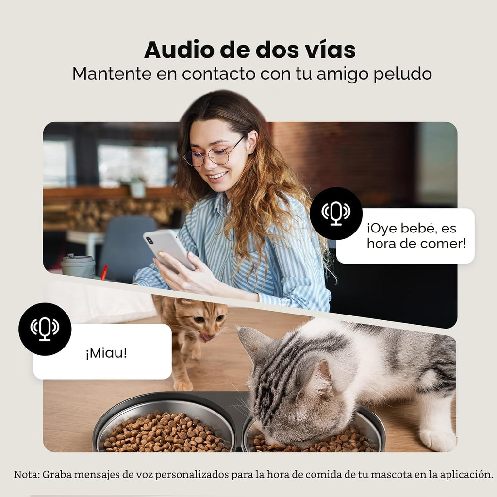 PETLIBRO Comedero automático para gatos con cámara para dos gatos, video HD 1080P con visión nocturna, alimentador WiFi 5G para mascotas con audio de 2 vías para gatos y perros