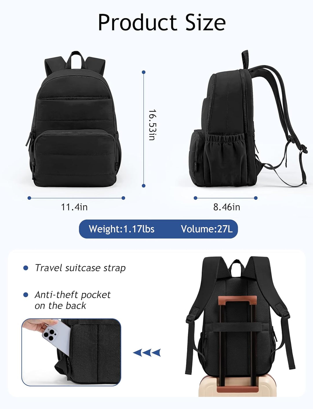 Mochila de viaje Uselike para mujeres, mochila para portátil de 15....