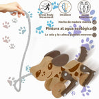 Juguetes Montessori 1 2 3 4 Años Niños Niñas Juguete de Perro de Madera para Caminar y Tirar para Bebés y Pequeñas, Juguetes de Caminar y Tirar, Juguete de Perro para Caminar y Tirar, Juguete