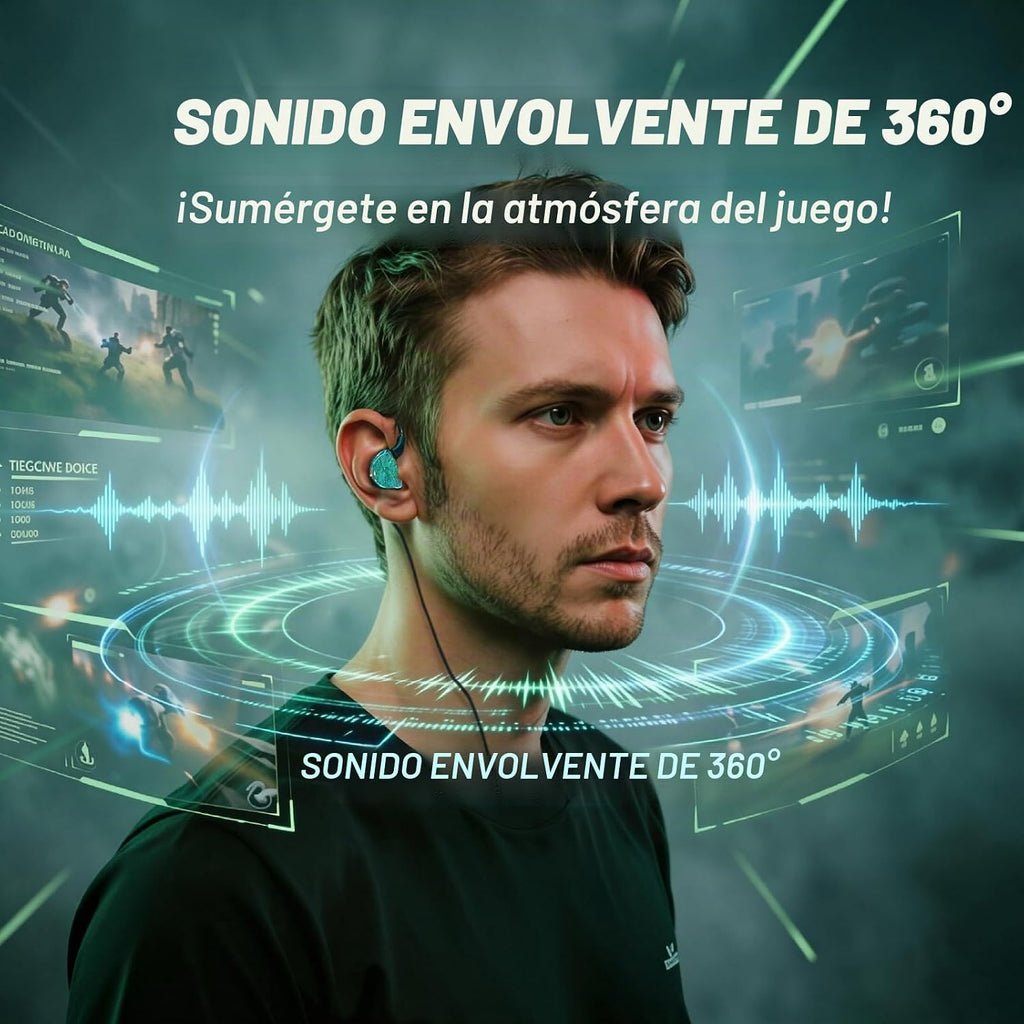 BQEYZ NI - Monitor de oído con cable, auriculares para juegos con enchufes