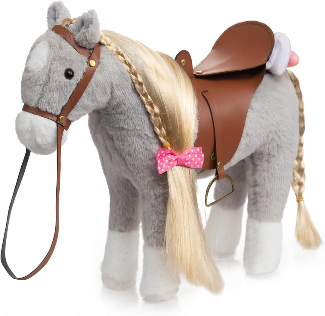 HollyHOME - Bonito caballo de peluche, juguete de peluche, 11 pulga...