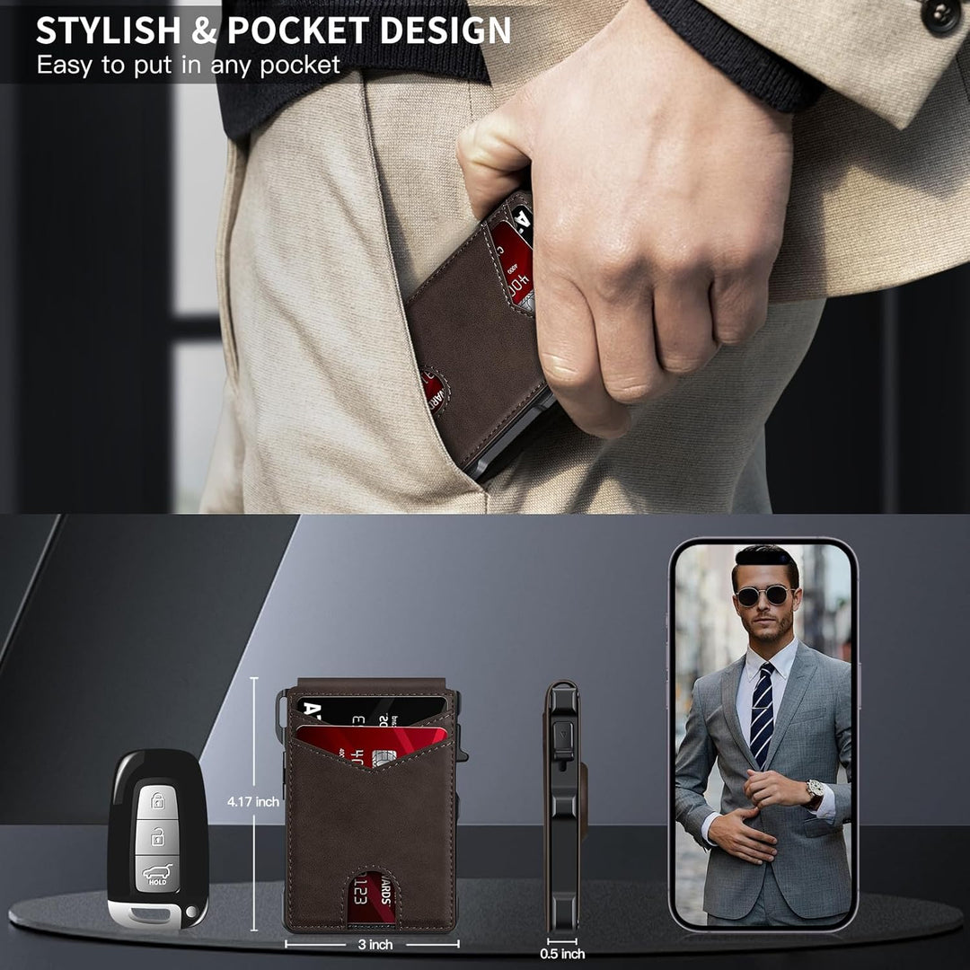 KIKVES Billetera para Airtag para hombre, tarjetero para AirTag con...