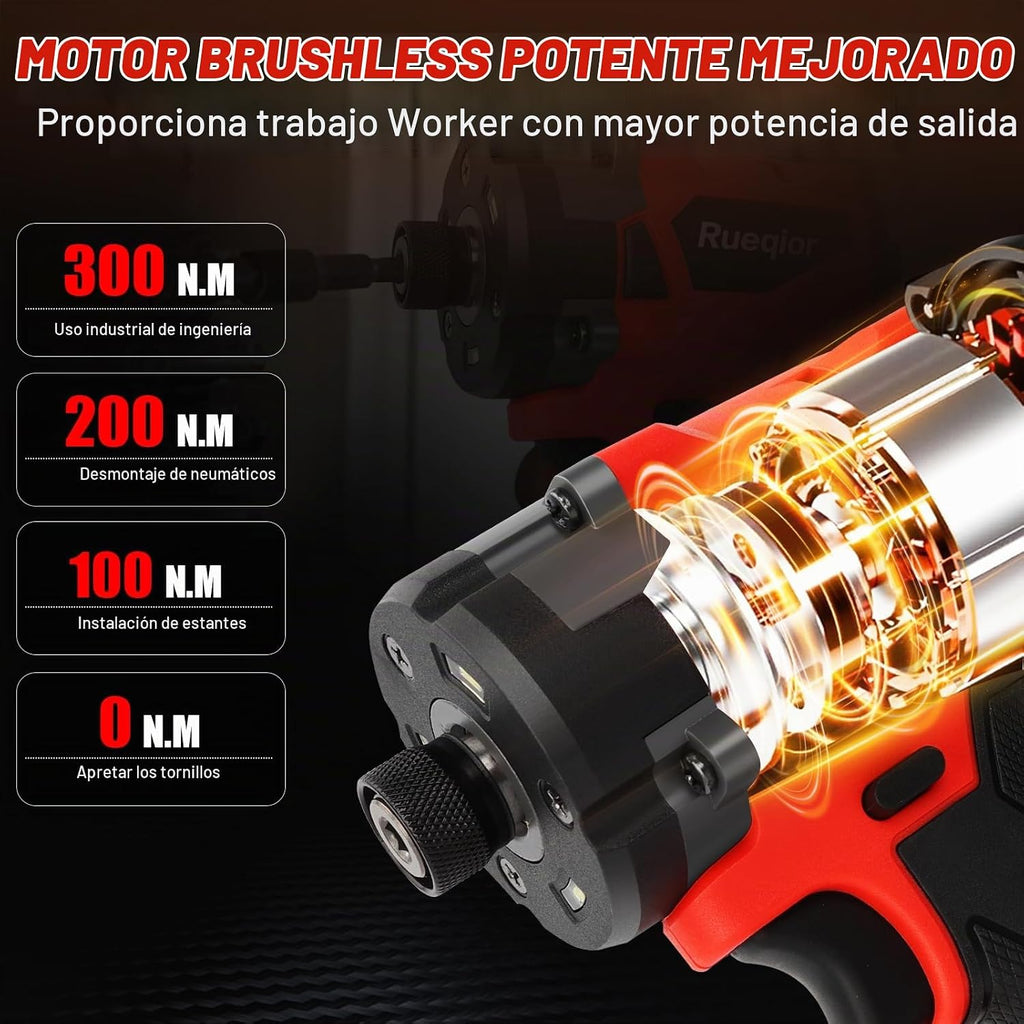 Destornillador de impacto inalámbrico de 1/4 pulgadas compatible