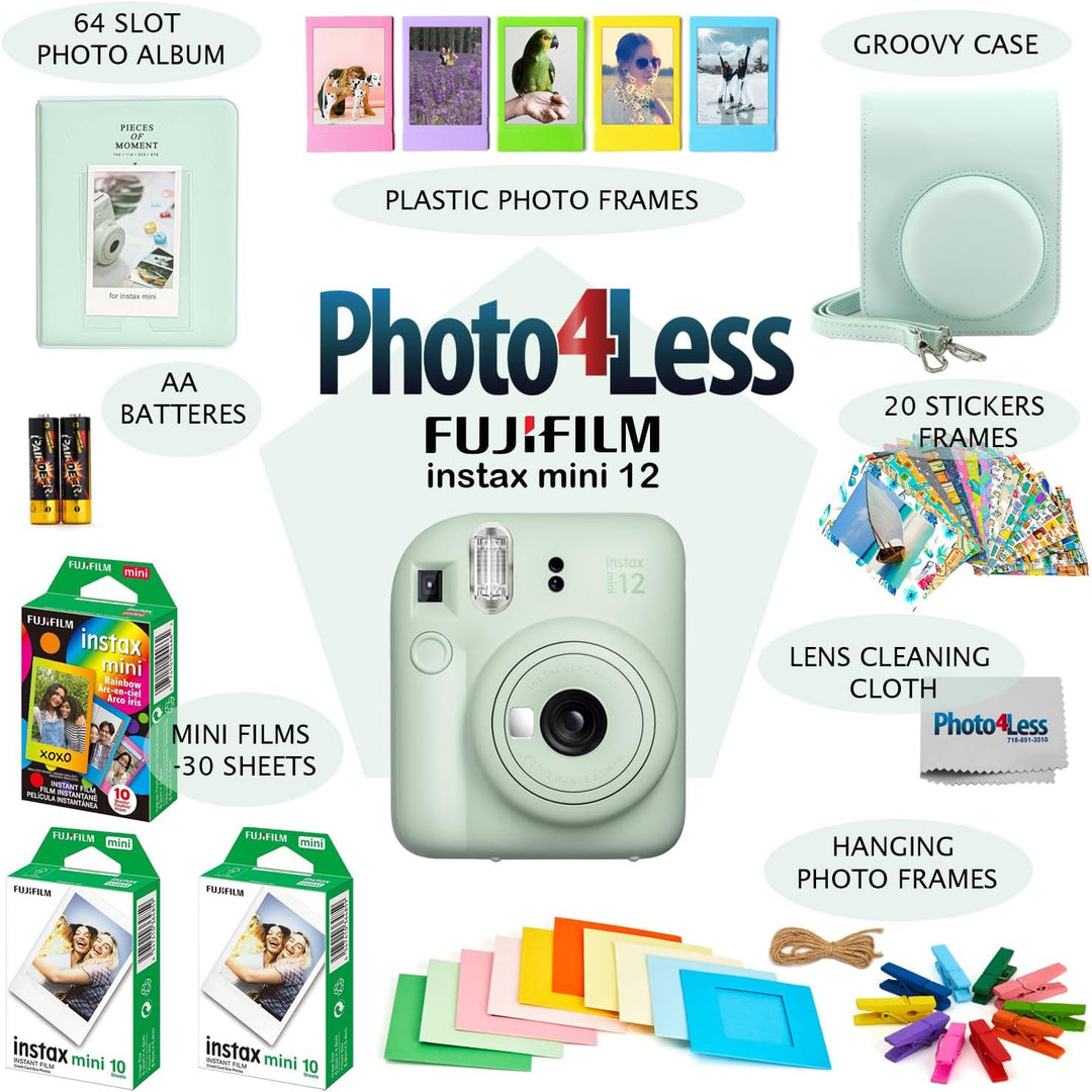 Paquete de cámara de película instantánea Fujifilm Instax Mini 12 c...