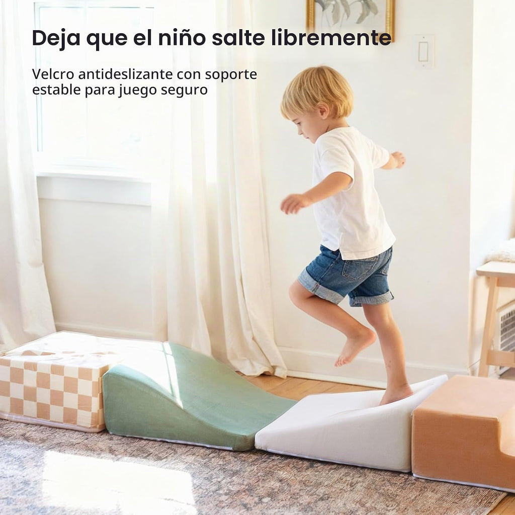 Tiny Land Bloques de escalada de espuma suave para niños pequeños, bloques de espuma de 6 piezas
