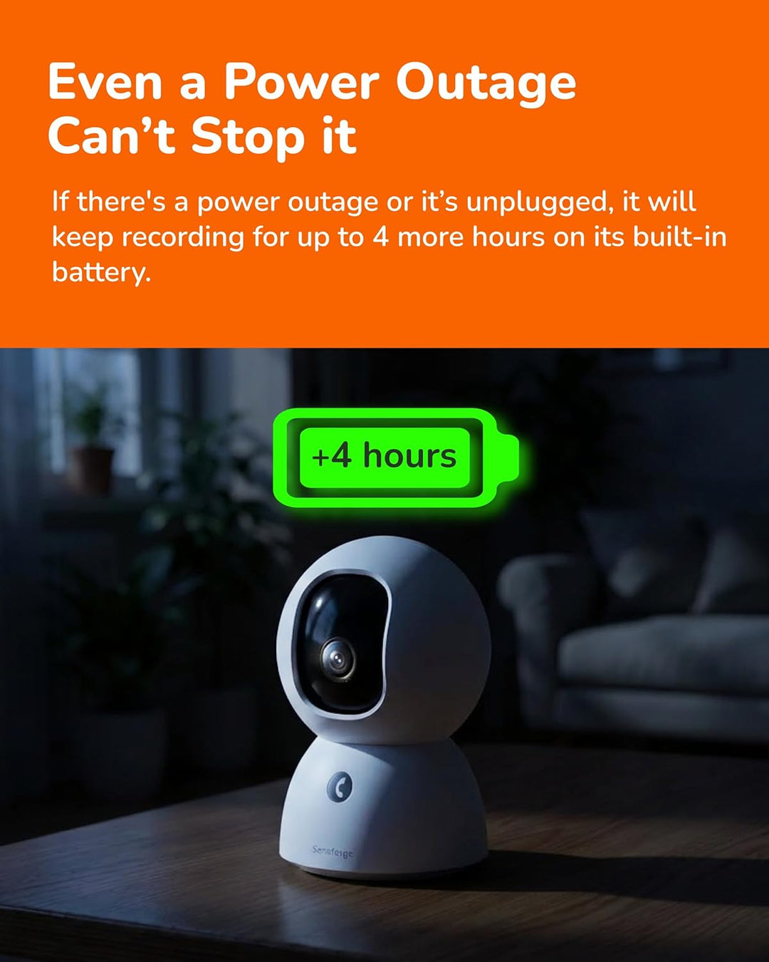 Sensforge Cámara de seguridad recargable de 2.5K para interiores, d...