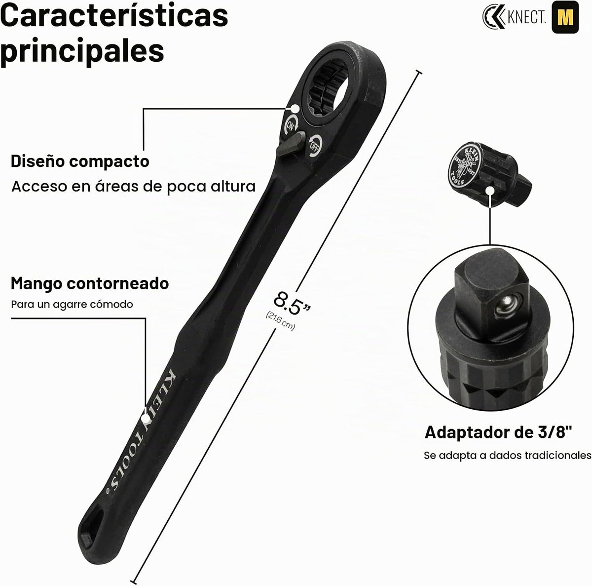 Klein Tools 65500KNECT KNECT Juego de llaves de impacto, juego de llaves de paso SAE y métrico, ratilla de 90 dientes, estuche MODbox, SAE, métrico, mango de destornillador, brocas, 39 piezas