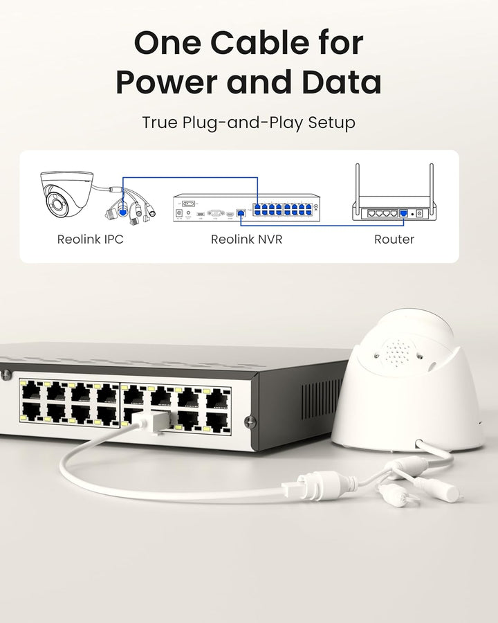 REOLINK NVR PoE de 16 canales para sistema de cámara de seguridad p...