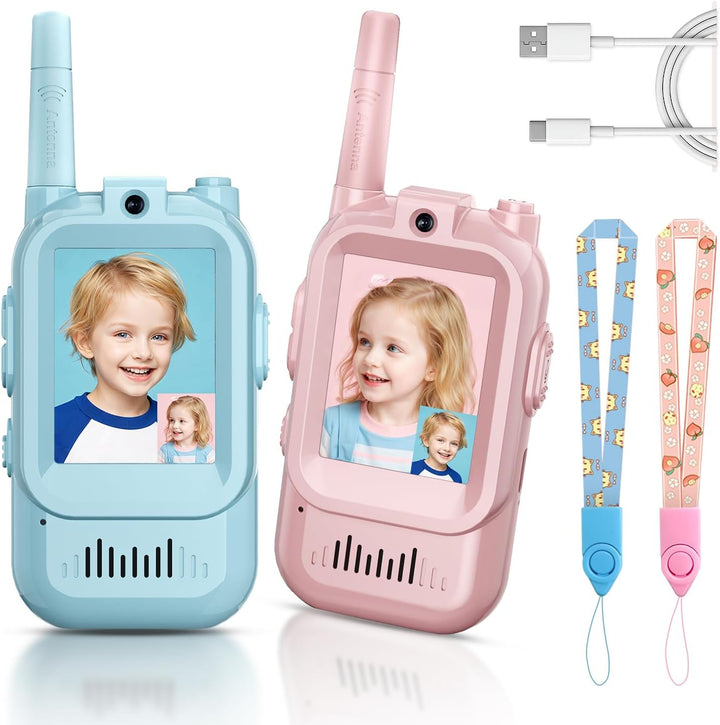 Walkie Talkies de Video para Niños, Paquete de 2 Intercomunicadores...
