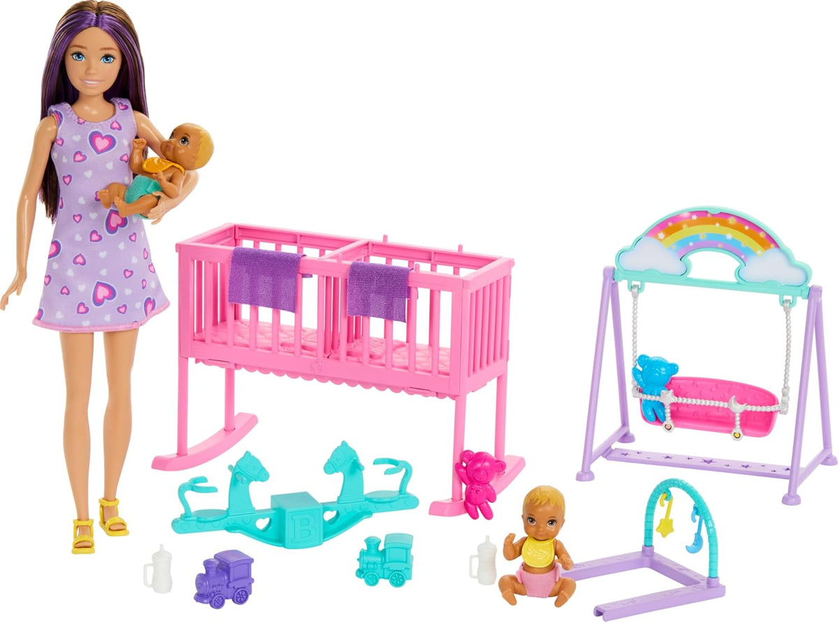 Muñeca Barbie Skipper y Juego de Guardería con Accesorios