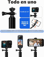 Palo selfie extra largo de 118 pulgadas para Insta360 y iPhone con control