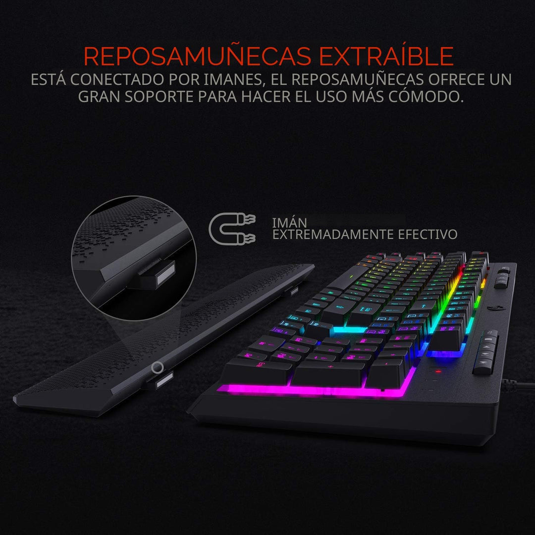 Redragon K512 Shiva RGB - Teclado para videojuegos con membrana ret...