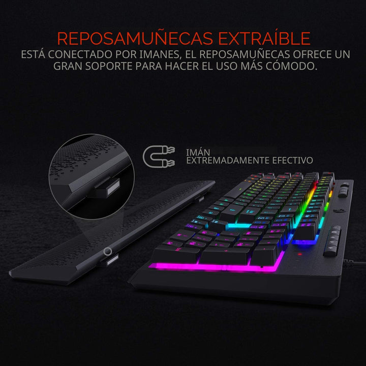Redragon K512 Shiva RGB - Teclado para videojuegos con membrana ret...