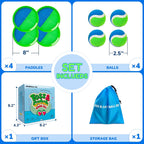 EVERICH TOY Juego de pelota para lanzar y atrapar, juego de bolas adhesivas mejoradas para niños y niños pequeños, resistente y resistente al agua, juguete para exteriores, patio trasero, playa, piscina, regalo de cumpleaños para niños y niñas de 3 a 12