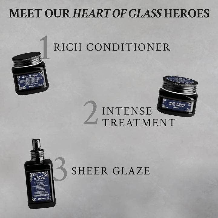 Davines Heart of Glass Rich Conditioner, Fortifying Treatment for B...
