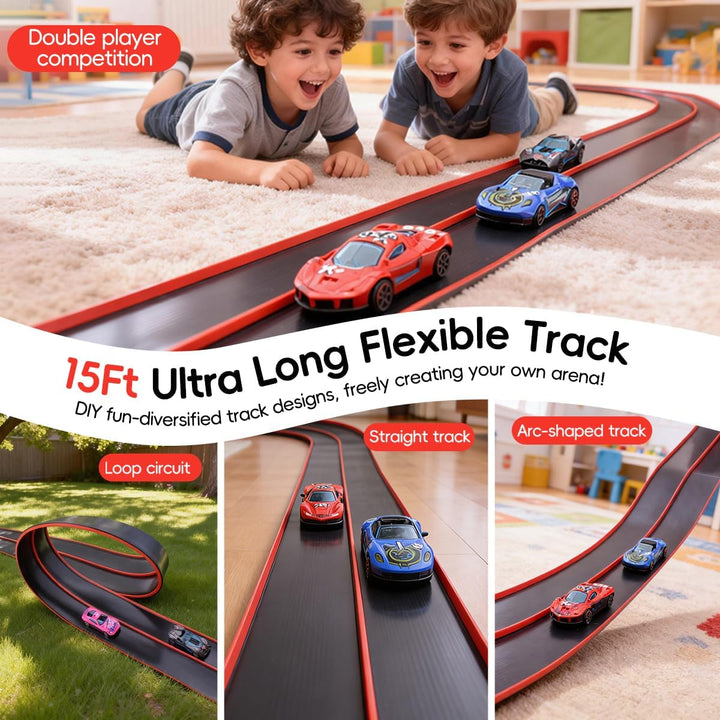 Juego de iniciación flexible de pista de carreras de 15 pies para n...