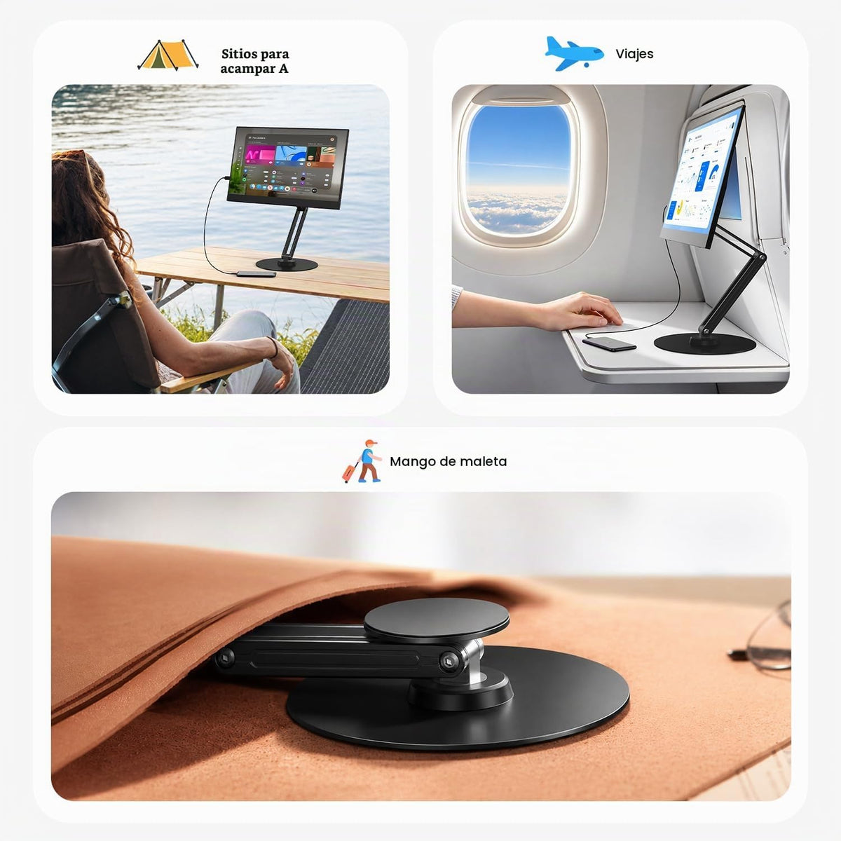 UPERFECT Soporte magnético VESA, brazo de aluminio ajustable para monitor