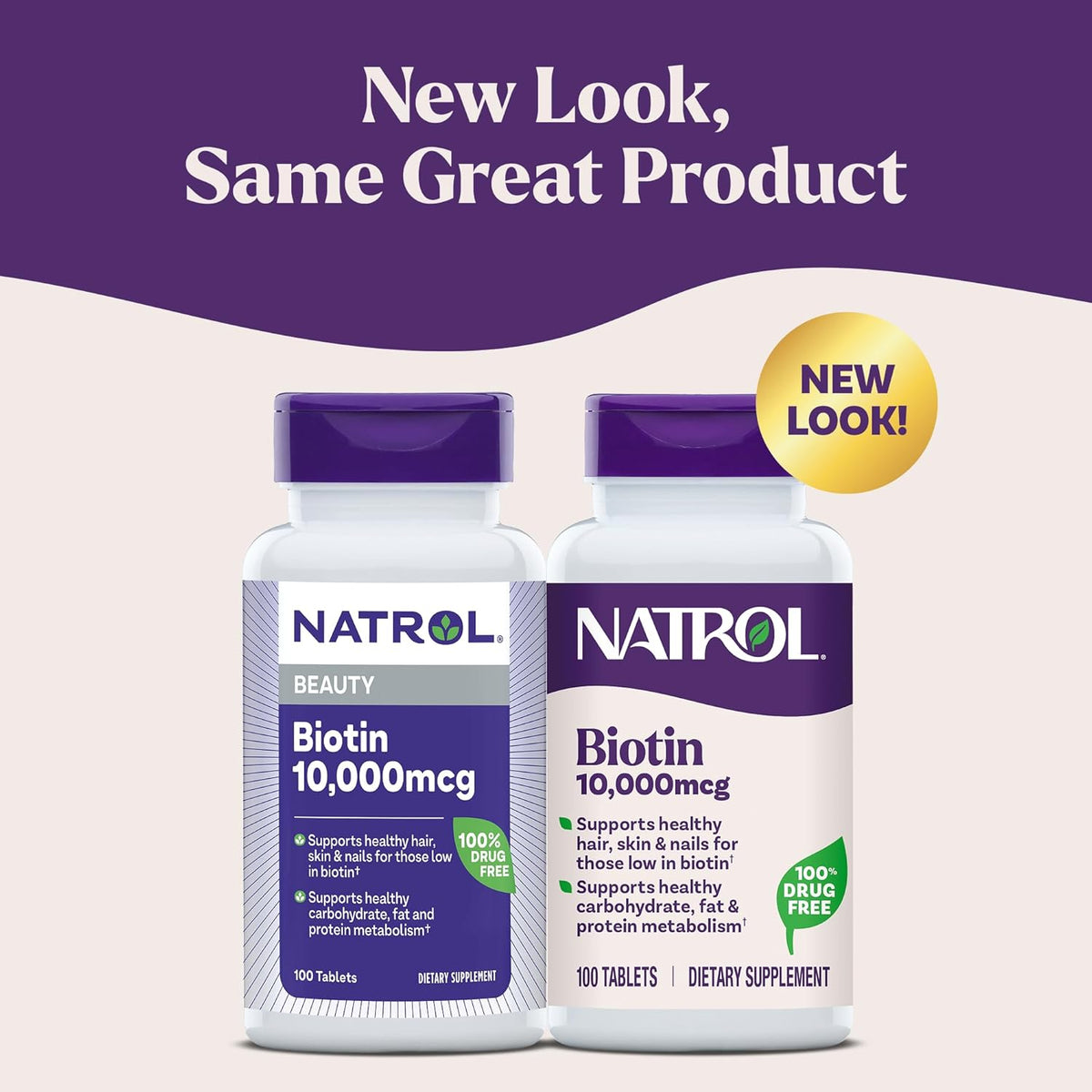 Natrol Beauty Biotina 10,000mcg Vitaminas para la Belleza, 100 Tabl...